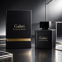 Flacons de parfum haut de gamme OEM noirs et dorés avec boîtes, flacon de parfum 50 ml, design personnalisé, flacon de parfum carré 100 ml, unique