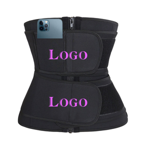 Custom Logo Two Straps Double Belts Neoprene Latex Women Plus Size Waist Trainer Zipper Private Label