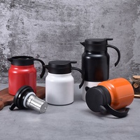 Carafe isotherme en acier inoxydable 316, grande capacité 1L, pour thé et café, avec poignée et infuseur à thé, bouilloire à eau