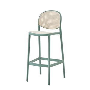 Modern Simple Design Light Luxury Outdoor Home Balcony Rattan Woven Plastic Leisure Bar <b>Chair</b> Stools - Product Image 1