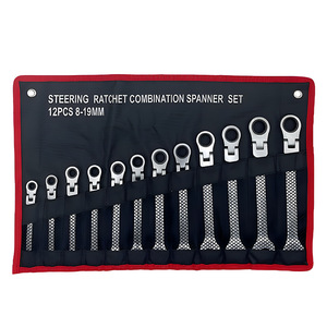Steering Ratchet Combination <b>Spanner</b> Set 12Pcs 8-19Mm Metric Wrench <b>Tool</b> Kit For Auto Home Repair - Product Image 1