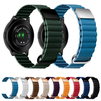 Bracelets de montre réglables en cuir véritable à dégagement rapide, à motif ondulé et fermoir magnétique, compatibles 18/20/22 mm