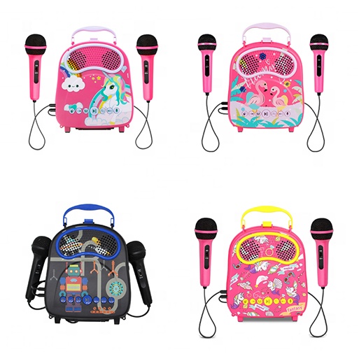 Караоке машина набор для девочек Дети с 2 микрофонами дети спикер машина для дома караоке плеер вечерние подарки на день рождения