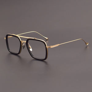 Lunettes <span class=keywords><strong>de</strong></span> <span class=keywords><strong>vue</strong></span> Flight006 inspirées <span class=keywords><strong>de</strong></span> Iron Man, monture double pont, <span class=keywords><strong>grande</strong></span> <span class=keywords><strong>taille</strong></span>, en titane pur, pour visages en forme <span class=keywords><strong>de</strong></span> losange, prix <span class=keywords><strong>de</strong></span> gros - Product Image 3