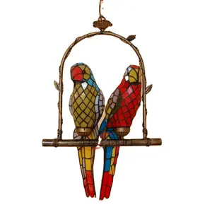 Заводская цветная церковная стеклянная ручная сварка, художественные лампочки, люстры в виде попугая, винтажная Подвесная лампа в виде ветки