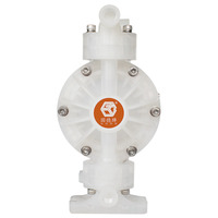 Pompe à double diaphragme pneumatique CE certifiée GODO QBY3-10S 1/4" PP, résistante aux acides et aux alcalis, pour le transport de déchets chimiques OEM