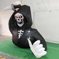 En gros, Personnage gonflable géant d'Halloween effrayant, Diable de la mort à faucille, Dieu de la mort gonflable pour l'extérieur