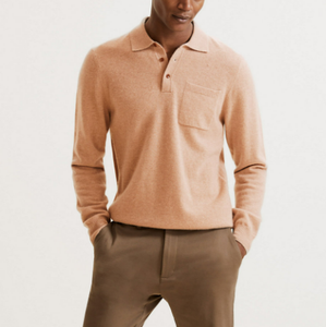 도매 무지 폴로 칼라 이탈리안 캐시미어 스웨터 남성용 디자이너 이탈리안 캐시미어 점퍼 - Product Image 5