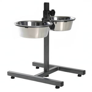 Comedero para Mascotas con Base en Forma de H de 40 cm, Barra Gris con 2 Comederos de 1.8 l y 21 cm - Product Image 2