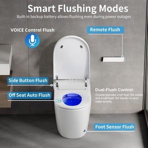 Bidet électrique intelligent avec commande vocale, couvercle et siège à ouverture/fermeture automatiques, capteur radar au pied, <span class=keywords><strong>chasse</strong></span> <span class=keywords><strong>d</strong></span>'<span class=keywords><strong>eau</strong></span> automatique, 6 modes, lavage à l'<span class=keywords><strong>eau</strong></span> chaude et séchage - Product Image 6
