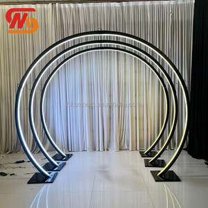 SMOOTH Customized Wedding Walkway Iron <b>Frame</b> Light LED Tunnel Wedding Arch Metal <b>Backdrop</b> Stand For Party Event - Product Image 4