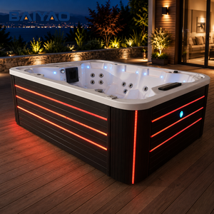 Independiente 8 personas Spa Bañera de hidromasaje Piscina Bañera al aire libre Gran jacuzzi <span class=keywords><strong>Precio</strong></span> para el mercado de Europa Masaje Jakcuzzi Spas - Product Image 6