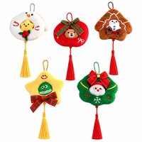 Porte-clés en peluche de Noël, pendentif doux en forme de couronne, ours, étoile, pain d'épices, breloque de sac, cadeau pour enfants