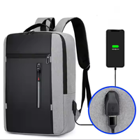 Hoge kwaliteit waterdichte Oxford business casual school- en reistas laptop rugzak met USB-poort, effen