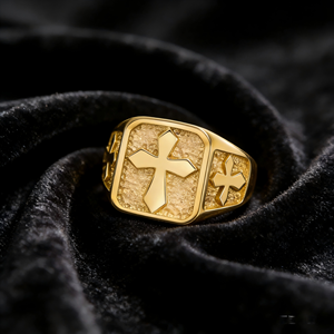 Anillo de Dedo Unisex de Acero Inoxidable con Cruz Estampada, Estilo Rock Punk, para Fiesta o Boda, Joyería Clásica de Moda, Nuevos Productos - Product Image 3