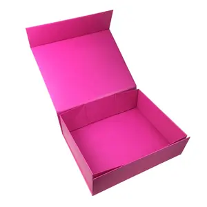 Su misura di Lusso di Grandi Dimensioni Grande Confezione regalo Rosa Magnete Stash di Carta Magnetica Chiusura Pieghevole Vestito di Cerimonia Nuziale di Imballaggio Pieghevole Scatole Regalo