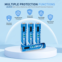 Batterie Li-ion rechargeable USB 1,5 V AAA 1100 mWh, cellules à faible autodécharge longue durée pour jouets et télécommandes