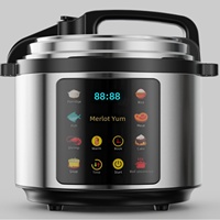 Cuisinière à pression électrique 5L, double pulvérisation, revêtement en aluminium, multifonction, minuteur, écran LCD, cuisinière intelligente