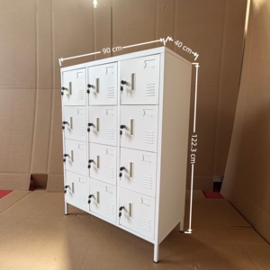 <span class=keywords><strong>Casier</strong></span> métallique <span class=keywords><strong>blanc</strong></span> à 12 portes grande capacité, <span class=keywords><strong>armoire</strong></span> de rangement en acier pour employés, pour supermarché et salle de sport - Product Image 2