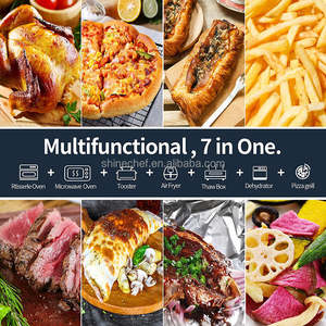 เตาอบไฟฟ้าขนาดเล็ก 25 ลิตร พร้อมหม้อทอดไร้น้ำมันขนาด 12/24/16/15 ลิตร เตาปิ้งขนมปังพร้อมฟังก์ชั่นย่างแบบ Rotisserie และระบบอบไอน้ำสำหรับรถบ้าน (RV) ภาษาฝรั่งเศส - Product Image 4