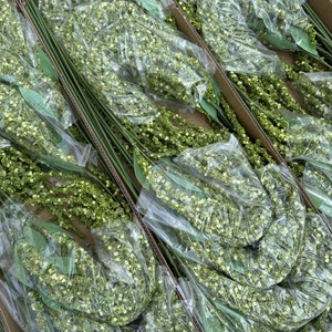 Feuillage artificiel de haute qualité en <span class=keywords><strong>mousse</strong></span> <span class=keywords><strong>verte</strong></span>, plantes d'amarante vertes et blanches pour la décoration de mariage, vase, bouquet, arrangement floral - Product Image 6