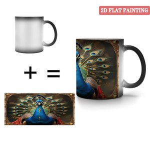 Interactive Color Changing Mug Frosted Black 11oz <b>Ceramic</b> Heat Sensitive Magic <b>Cup</b> - Product Image 4