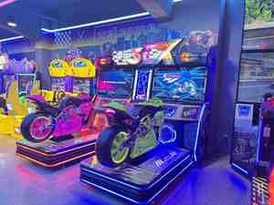 Console de jeu d'arcade de course de moto sportive 5DX pour deux joueurs avec fonction de vibration, prise US - Product Image 5
