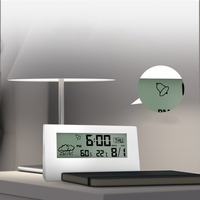 Moderner Minimalismus elektronische Tisch uhr Tisch digitaler Alarm Wohnkultur Zimmer Schlafzimmer Digitales Thermometer Hygrometer mit Uhr