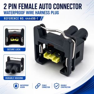 Conector Automotriz Hembra de 2 Pines, Arnés de Cables, Conector Eléctrico Impermeable TE 444496-1 - Product Image 1