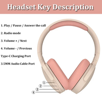 Headset terpasang di kepala P2961, earphone sangat lama baterai hidup nirkabel, subwoofer pengurang kebisingan