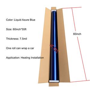 Pellicola Vinilica PET Blu Liquido Super Brillante per Wrapping Auto, Autoriparante, Rotolo Completo per Carrozzeria, Cambio Colore PPF - Product Image 2