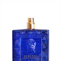 Perfume Femenino Cuadrado Translúcido Turquesa con Tapa Negra Opaca Azul Rey, Aroma Acuático Oceánico de Larga Duración