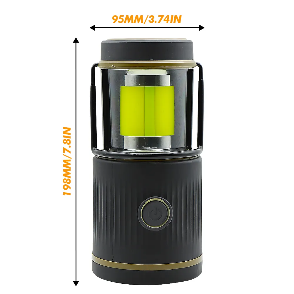 Rechargeable, 1500LM, 4 modes d'éclairage, batterie externe, support réglable de lampe de camping LED étanche IPX4