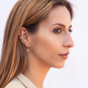 Boucles d'oreilles clous ROXI minimalistes en forme d'étoile octogonale en diamant, argent sterling S925 pour femmes - Product Image 4