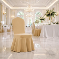 Housse de chaise en spandex à couche d'air 480g de qualité supérieure avec jupe plissée, linge de siège de banquet de luxe en gros pour hôtels et mariages