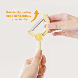 Éplucheur de légumes rotatif 90 °   Éplucheur de cuisine à tête pivotante en ABS et acier inoxydable avec poignée antidérapante pour fruits, pommes de terre et carottes - Product Image 4