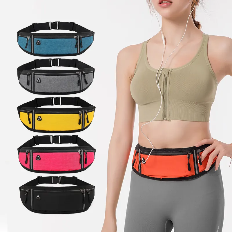 Riñonera deportiva para correr, funda reflectante de seguridad oculta para teléfono móvil, para gimnasio, para correr