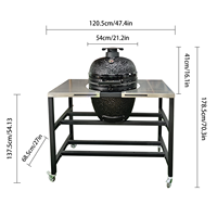 AUPLEX XXL Kamado SS Station de stockage extérieure intégrée moderne 21-27 \ "Fumée BBQ Grill Table Asador De Carbon Parrilla BBQ Grill