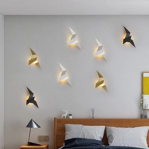 Applique de couloir noir blanc or fond applique moderne <span class=keywords><strong>oiseau</strong></span> volant forme LED applique murale - Product Image 5