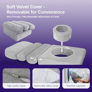 Oreiller <span class=keywords><strong>de</strong></span> récupération BBL OEM/ODM avec trou central, mousse ergonomique haute densité pour post-chirurgie, housse personnalisable - Product Image 5