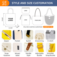 Bolsas de Mano de Lona de Algodón para Mujer, Bordadas, Lisas, de Gran Capacidad, con Asas de Cuerda, Personalizadas al por Mayor