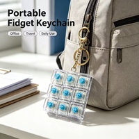 Porte-clés personnalisé anti-stress, clicker transparent multi-clés, porte-clés anti-stress pour cadeau de mariage et promotionnel