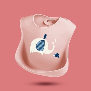 Lindo elefante patrón silicona bebé babero 3D suave lavable bebé niños babero impermeable babero para Tolders - Product Image 2