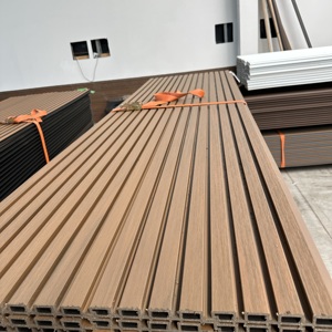 Hiện đại WPC bên ngoài bức tường tấm ốp cách âm chống cháy mô hình hình học cho cầu thang ngoài trời biệt thự phòng tắm phòng tập thể dục - Product Image 4