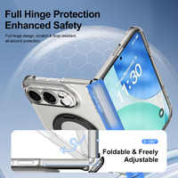 Étui de téléphone pliable magnétique à couverture intégrale antichoc avec protection à 360° °   Support rotatif pour anneau de téléphone avec coque de protection pour iPhone Duo 18 Fold