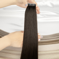 Extensions de cheveux humains à bandes adhésives invisibles, alignées sur les cuticules, injectées, pour la vente en gros