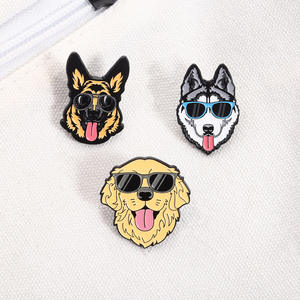 Broche de Perro con Gafas de Sol, <span class=keywords><strong>Pastor</strong></span> Alemán, Husky, Golden Retriever, Insignia de Aleación de Zinc, Decoración Linda para Mascotas, Creativo, Moderno, Pintado - Product Image 2