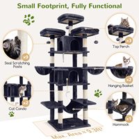 Torre para Gatos Starmoon para Gatos de Interior, com Arranhador, Rede, 3 Plataformas, 2 Casas e 2 Cestas Suspensas