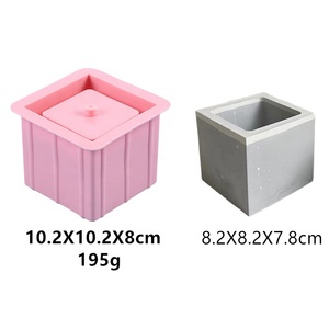 Molde de silicona en forma de cubo estándar de fácil funcionamiento brillante elaborado clásico barato 3D para jarrón de resina de cemento DIY - Product Image 2