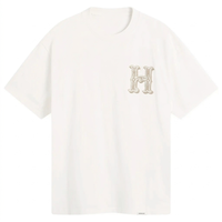 T-shirt pour homme en coton doux, coupe ample, avec logo brodé personnalisé en usine